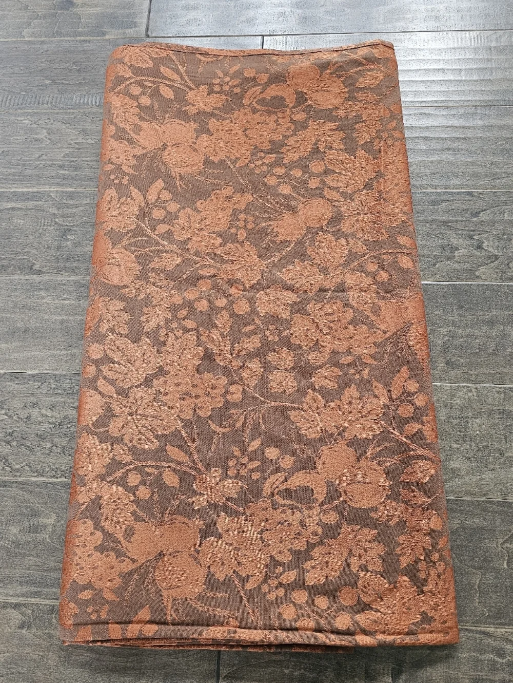 Vintage Lauren Ralph Lauren Campbell Jacquard Rust Copper Rectangular Tablecloth